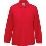 Polo enfant 65/35 manches longues Red - 3/4