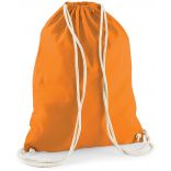 Gymsac en coton W110 - Orange - 37 x 46 cm de dos