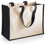 Sac cabas classique en jute W422 - Black