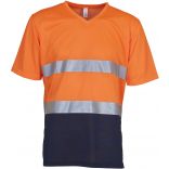 T-shirt haute visibilité HVJ910 - Hi Vis Orange / Navy